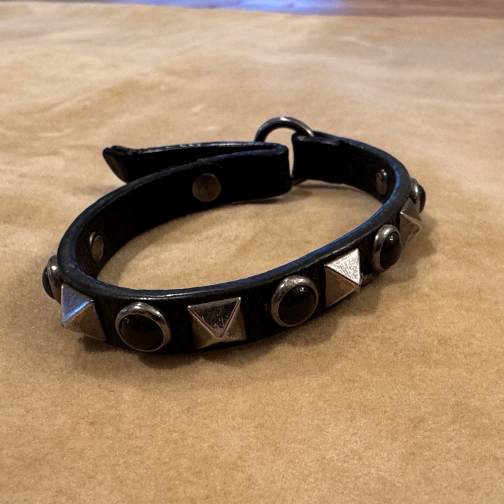 Valentino Garavani Black Bracelet with Silver Accents